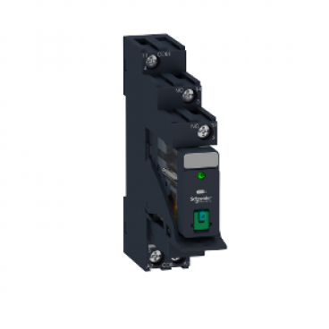 Interface plug-in relay pre-assembled, 10 A, 1 CO, lockable test button, LED, protection module, 24 V DC